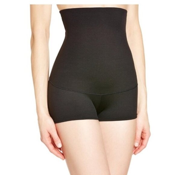Maidenform Womens Black High Waist Boyshort Shapewear Size Medium - Picture 1 of 13